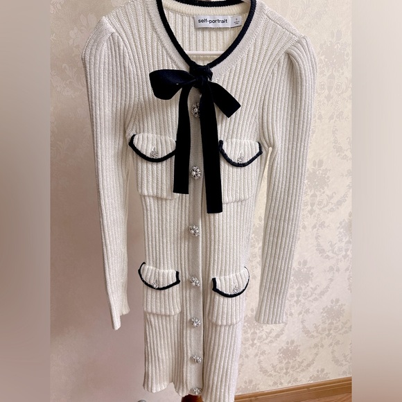 Self- Portrait star loves- wool knit dress with crystals - Picture 1 of 8